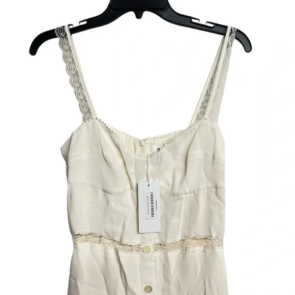 New Reformation Wynton Lace Midi Dress in Ivory - Picture 3 of 10